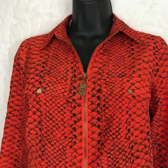 Michael Michael Kors  Orange Snake Print Blouse Size XS - Picture 3 of 7